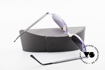 ProDesign No8 Gail Spence Design Sunglasses, gray-purple-gradient sun lenses and Silhouette case, Made for Women