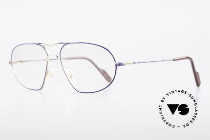 Alpina M1F755 Old Classic Men's Eyeglasses, gold-plated men's frame with a striking blue pattern, Made for Men