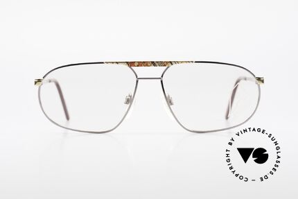 Alpina FM28 80's Designer Eyeglass-Frame, bicolor (gold-silver) frame & interesting pattern, Made for Men