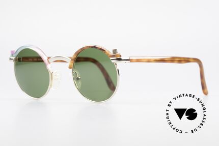 Poul Stig Circle Round Vintage Panto Shades, gold-plated panto metal frame with fancy appliqué, Made for Men and Women