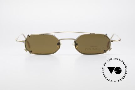 ProDesign P812 Clip On 90's Sunglasses, stylish elegant unisex model; timeless vintage eyewear, Made for Men and Women