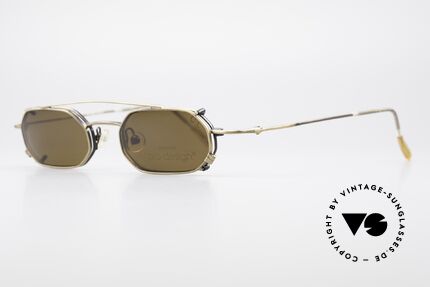 ProDesign P812 Clip On 90's Sunglasses, elegant frame finish in a kind of "antique / burnt brass", Made for Men and Women