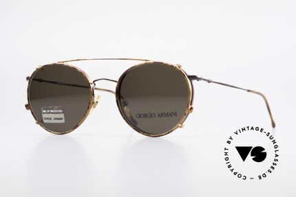 Giorgio Armani 253 Panto Vintage Frame Clip On, timeless vintage Giorgio Armani designer eyeglasses, Made for Men