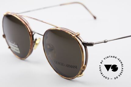 Giorgio Armani 253 Panto Vintage Frame Clip On, can be used as sunglasses and prescription eyewear, Made for Men