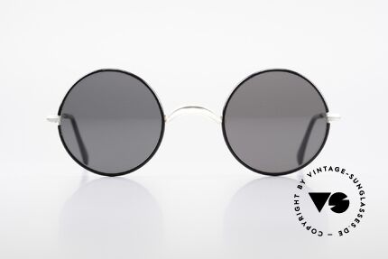 Giorgio Armani 111 Classic Round 80's Sunglasses, discreet round framework in black / gray / silver, Made for Men and Women