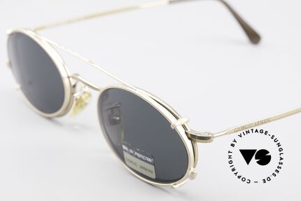 Giorgio Armani 131 Eyeglass-Frame With Sun Clip, never worn (like all our rare vintage Armani glasses), Made for Men and Women