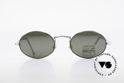 Giorgio Armani 650 Oval 90s Sunglasses Mirrored, high-end mineral lenses (scratch-resistant and 100% UV), Made for Men and Women