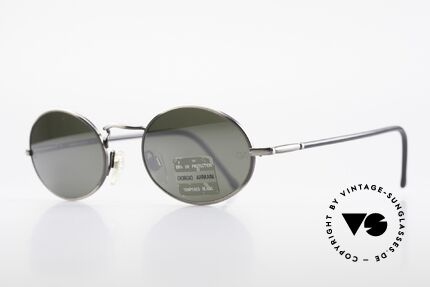 Giorgio Armani 650 Oval 90s Sunglasses Mirrored, nonreflecting coated lenses (with 'GA' engraving/etching), Made for Men and Women