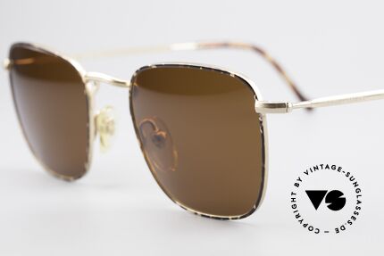 Giorgio Armani 137 Square Panto Vintage Shades, with dark brown sun lenses (for 100% UV protection), Made for Men