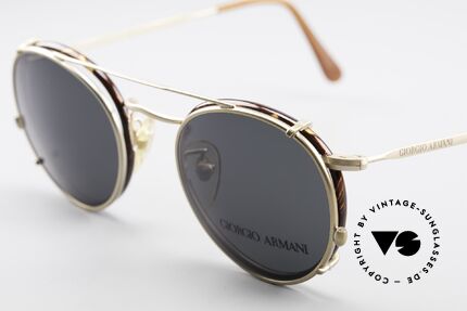 Giorgio Armani 118 Panto Frame With Sun Clip, never worn (like all our rare vintage Armani glasses), Made for Men and Women