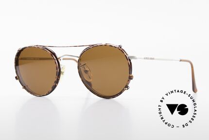 Giorgio Armani 112 Clip On Panto Frame 80's, PANTO Giorgio Armani vintage designer sunglasses, Made for Men and Women