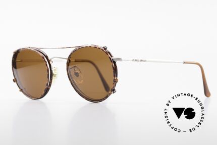 Giorgio Armani 112 Clip On Panto Frame 80's, a timeless 1980's model in tangible premium quality, Made for Men and Women