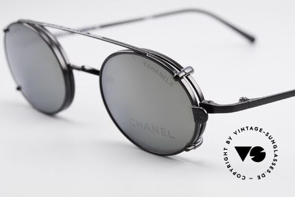 Chanel 2037 Luxury Glasses With Clip On, gray sun lenses are light mirrored; 100% UV protection, Made for Men and Women
