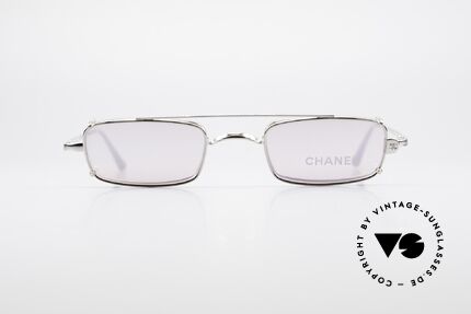 Chanel 2038 Pink Luxury Glasses Clip On, square vintage frame + practical clip-on; silver finish, Made for Women