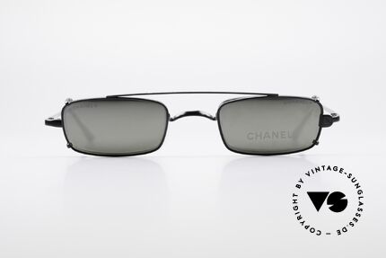 Chanel 2038 Luxury Glasses With Clip On, square vintage frame + practical clip-on; black finish, Made for Men and Women