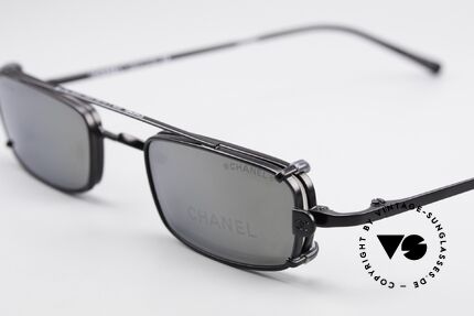 Chanel 2038 Luxury Glasses With Clip On, gray sun lenses are light mirrored; 100% UV protection, Made for Men and Women