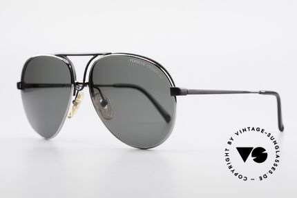 Porsche 5657 Interchangeable Sunglasses, 1 x black with demos & 1 x silver with sun lenses, Made for Men
