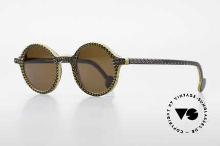 L.A. Eyeworks CHINO 751 Vintage Shades Panto Style, spirited designer sunglasses: panto style & unique pattern, Made for Men and Women