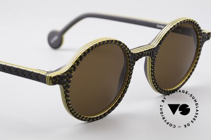 L.A. Eyeworks CHINO 751 Vintage Shades Panto Style, with dark brown sun lenses (for 100% UVA/B protection), Made for Men and Women