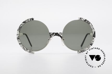 Casanova FC4 Fancy Newspaper Sunglasses, interesting frame pattern (looks like a newspaper), Made for Men and Women