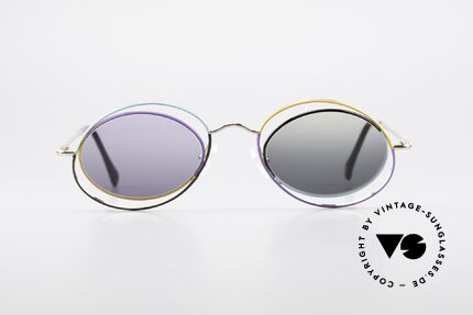 Casanova LC18 Vintage Art Sunglasses 80's, shades with different colored sun lenses; FANCY!, Made for Women