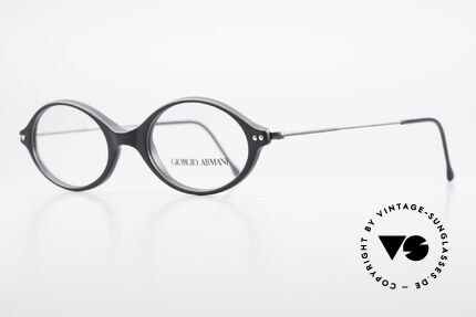 Giorgio Armani 378 90's Unisex Frame Oval Small, lightweight plastic front with thin "wire temples", Made for Men and Women