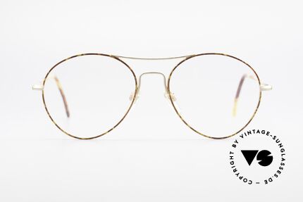 Giorgio Armani 120 Vintage Aviator Glasses Men, dull gold / chestnut framework with DEMO lenses, Made for Men