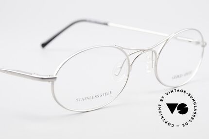 Giorgio Armani 634 Successor Mod Schubert Glasses, small, plain and puristic 'wire glasses' with a X-bridge, Made for Men and Women