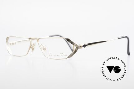 Christian Dior 2617 Rare Vintage Reading Glasses, GOLD-PLATED metal frame with subtle black stripes, Made for Men