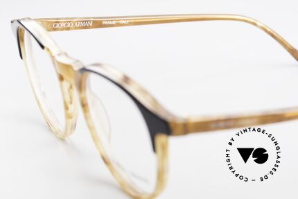 Giorgio Armani 301 Johnny Depp Style Panto Frame, frame in "horn optic" with original clear DEMO lenses, Made for Men