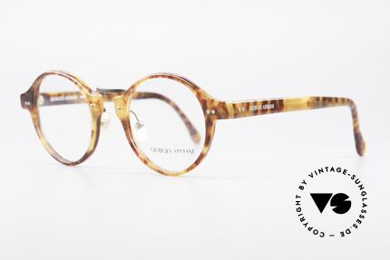 Giorgio Armani 341 Vintage Panto Eyeglass-Frame, very elegant tortoise frame texture with a brass bridge, Made for Men