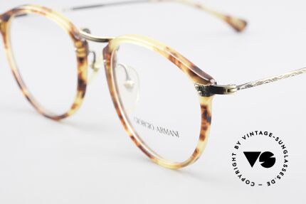 Giorgio Armani 318 True Vintage 90's Panto Glasses, amber / tortoise front & costly formed brass temples, Made for Men Giorgio Armani 318 True Vintage 90's Panto Glasses, amber / tortoise front & costly formed brass temples, Made for Men