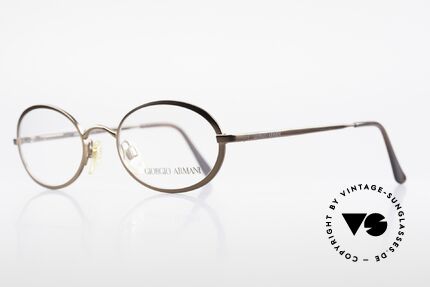 Giorgio Armani 277 90's Rare Vintage Frame Oval, bronze-brown frame finish & flexible spring hinges, Made for Men and Women