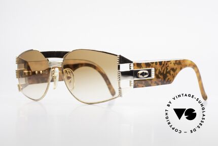 DIOR Vintage Sunglasses Rare Mask Wrap Brown Gold Ring Chain