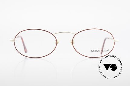 Giorgio Armani 125 Oval 80's Vintage Glasses, discreet oval metal frame with brilliant red finish, Made for Women