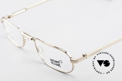Montblanc MB30 Folding Gold Plated Luxury Eyeglasses, unworn rarity (incl. an extra folding case by Safilo), Made for Men