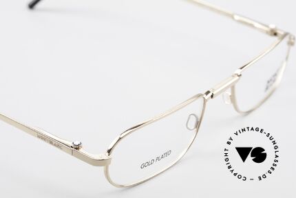Montblanc MB30 Folding Gold Plated Luxury Eyeglasses, frame can be glazed with optical lenses / sun lenses, Made for Men