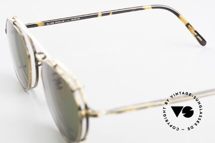 Oliver Peoples 43TAG Designer Glasses With Clip On, unique frame finish: a kind of brass / "antique gold", Made for Men and Women