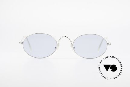 Jean Paul Gaultier 55-0175 Oval Vintage Sunglasses 90's, elaborate twisted metalwork at arms and bridge, Made for Men and Women Jean Paul Gaultier 55-0175 Oval Vintage Sunglasses 90's, elaborate twisted metalwork at arms and bridge, Made for Men and Women