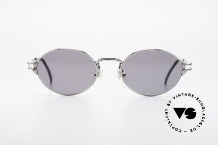 Jean Paul Gaultier 55-4173 JPG Vintage Sunglasses Oval, brilliant locking flap-mechanism at the temple hinges, Made for Men and Women