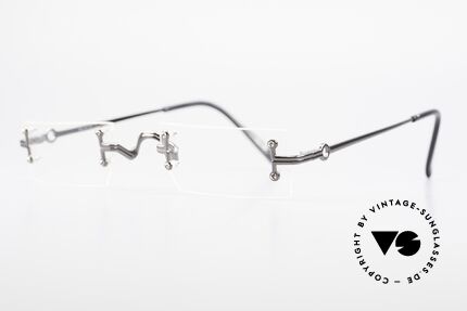 Jean Paul Gaultier 55-9172 Rimless JPG Designer Glasses, gunmetal-finished frame with subtle details, 46/22, Made for Men and Women
