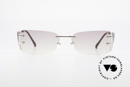 Jean Paul Gaultier 56-0041 Rimless Designer Sunglasses, rimless shades, but striking & fancy (designer piece), Made for Men and Women
