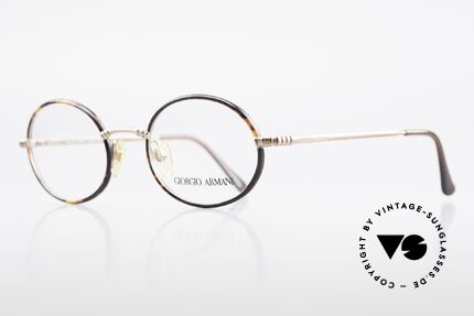 Giorgio Armani 223 Oval Vintage 90's Eyeglasses, copper finished frame + chestnut-brown windsor rings, Made for Men and Women