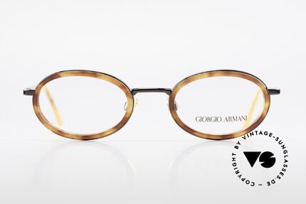 Giorgio Armani 258 90's Oval Vintage Eyeglasses, classic OVAL metal frame with flexible spring hinges, Made for Men and Women
