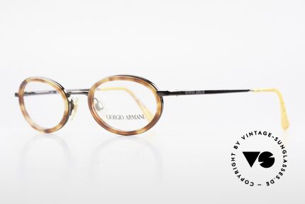 Giorgio Armani 258 90's Oval Vintage Eyeglasses, premium craftsmanship & taupe-metallic frame finish, Made for Men and Women