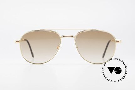 S.T. Dupont D081 23kt Gold Plated Frame Aviator, 23kt gold-plated frame with root-wood decor; luxury!, Made for Men