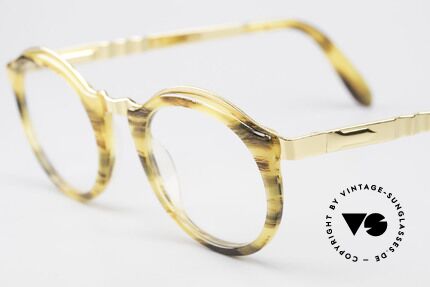 Persol Ivy Gold Plated Panto Glasses, 18kt GOLD-PLATED metal frame, S size 45-20, Made for Men and Women