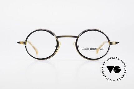 Alain Mikli 2150 / 38025 Round Vintage Designer Frame, costly combination of materials & complex coloration, Made for Men and Women