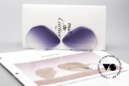Cartier Vendome Lenses - L Blue Gradient Sun Lenses, elegant blue-gradient tint (wearable at day and night), Made for Men