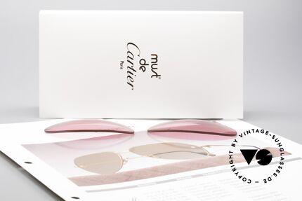 Cartier Vendome Lenses - L Pink Sun Lenses, made by our optician (thus, brand-new and scratch-free), Made for Men